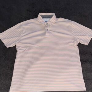 Twillory Orange & Gray Striped Polo Shirt